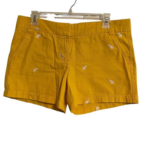 J. Crew Pants - J Crew Women's Chino Shorts Classic Twill City Fit Embroidered Elephants Size 8